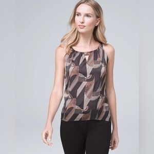 New White House Black Market Black and Pink Tank Top